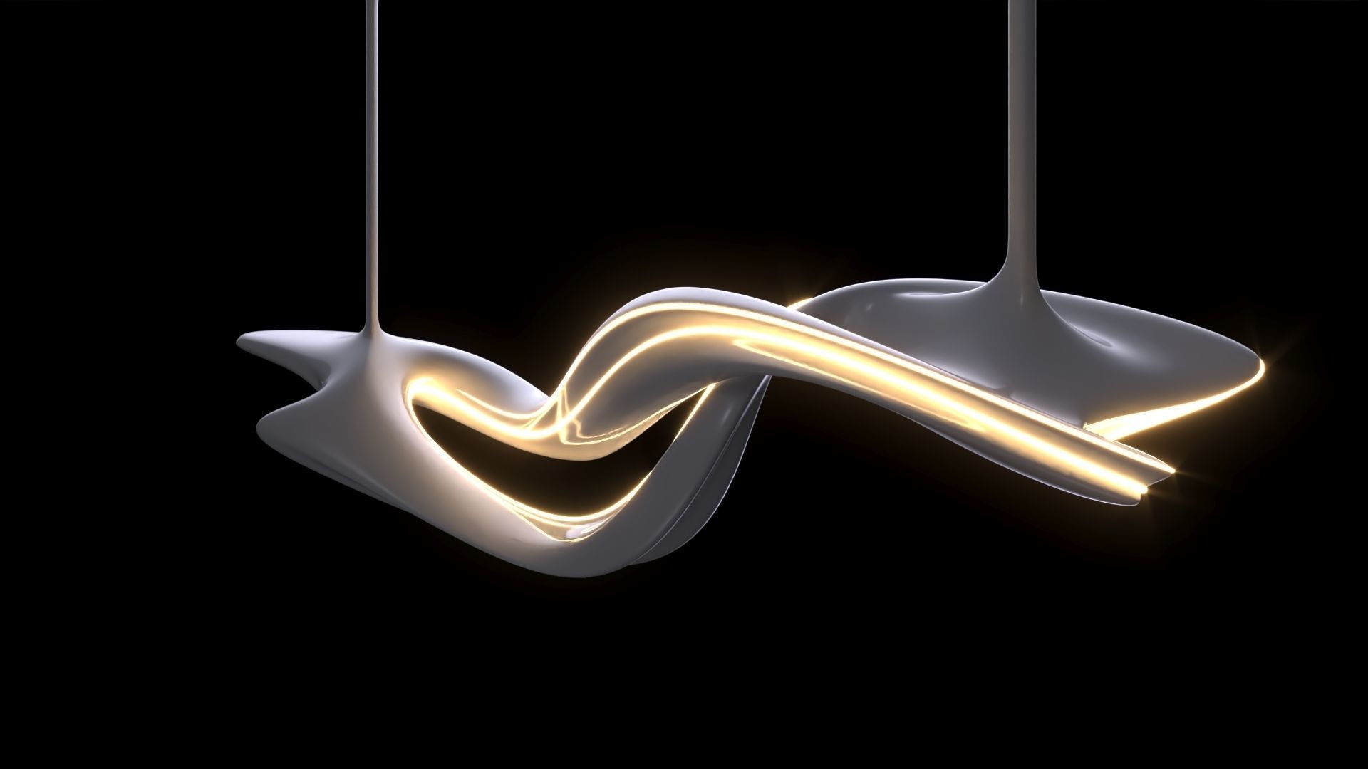 Modern Sculptural Chandelier 3D model_6