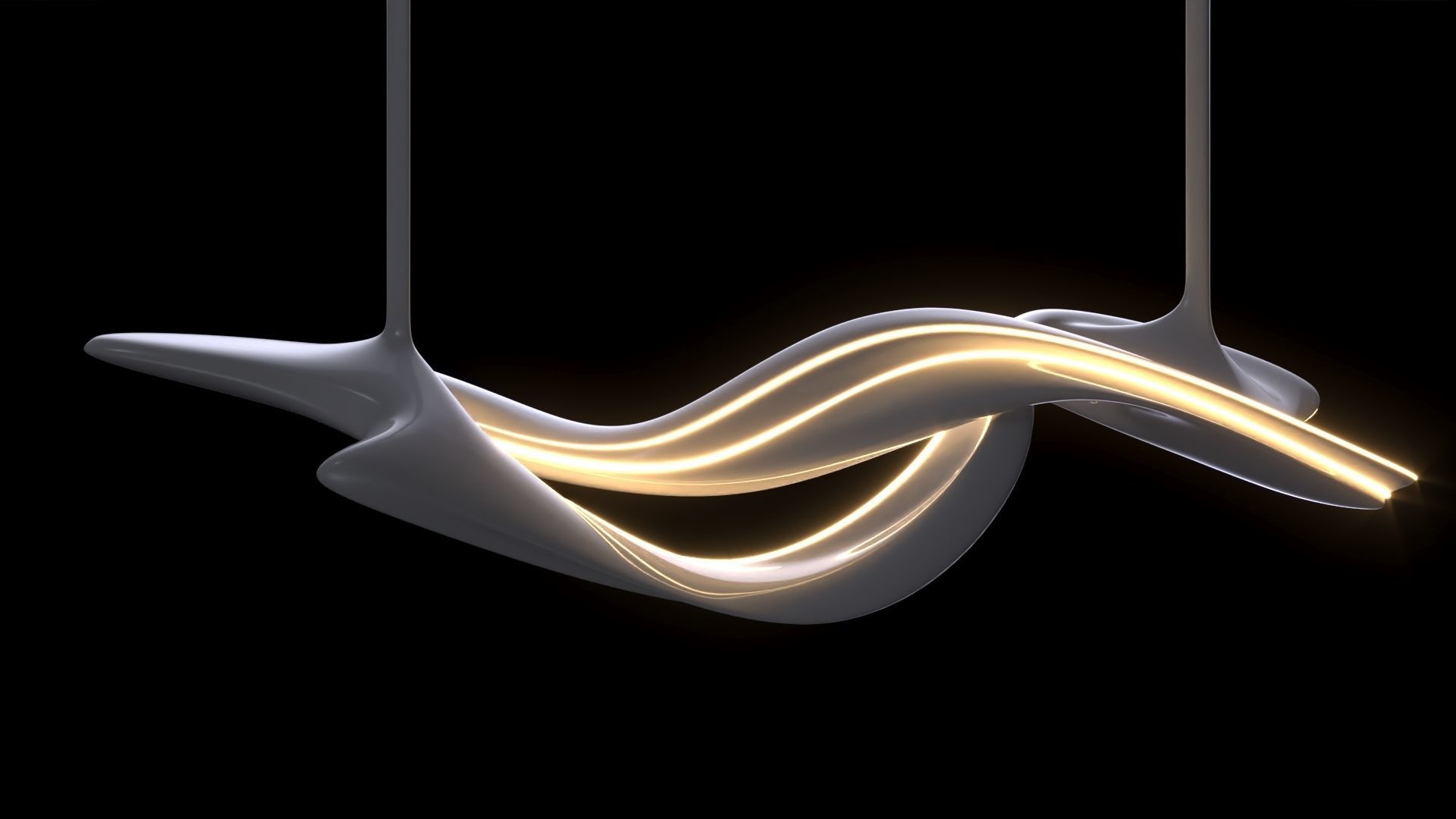 Modern Sculptural Chandelier 3D model_5