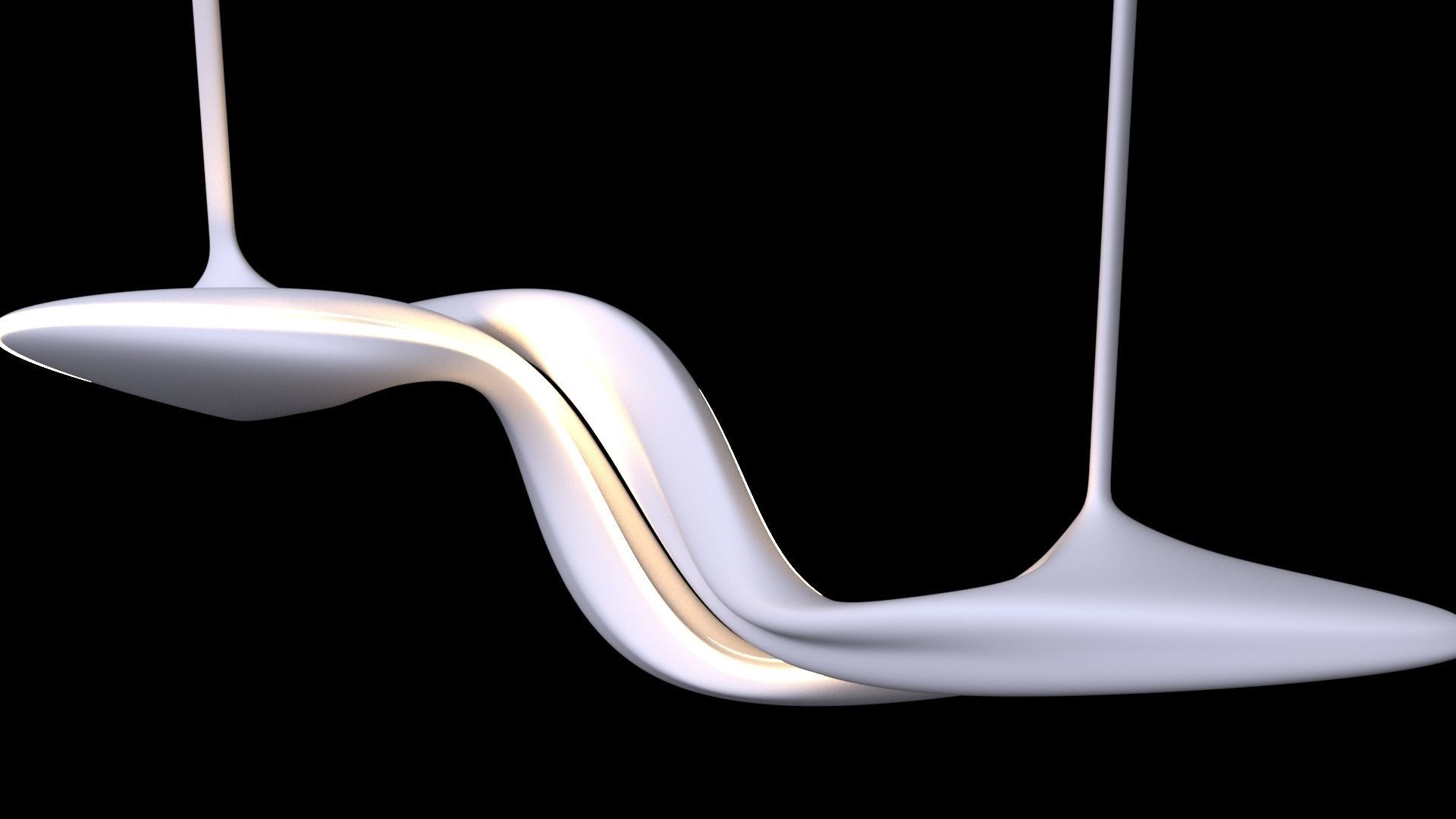 Modern Sculptural Chandelier 3D model_2