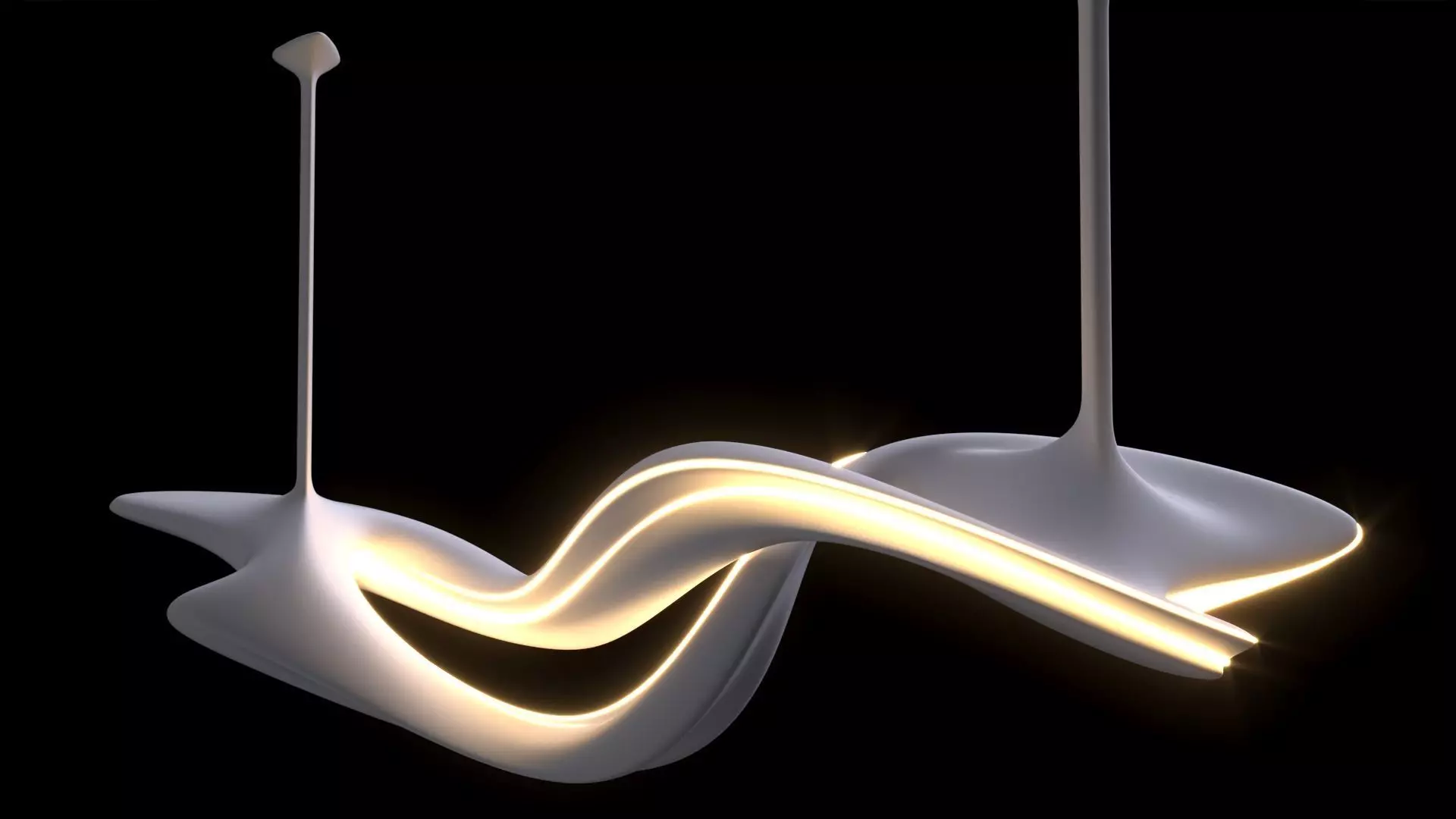 Modern Sculptural Chandelier 3D model_0