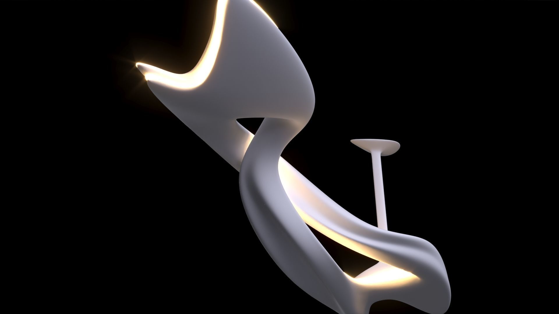 Modern Sculptural Chandelier 3D model_3