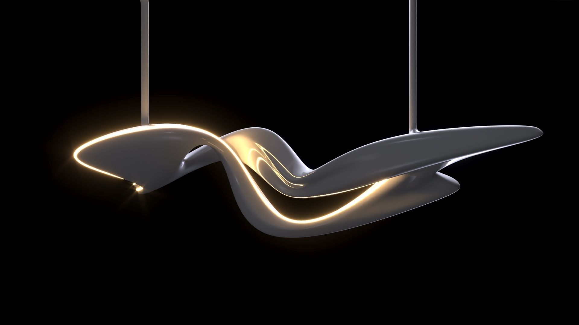 Modern Sculptural Chandelier 3D model_10