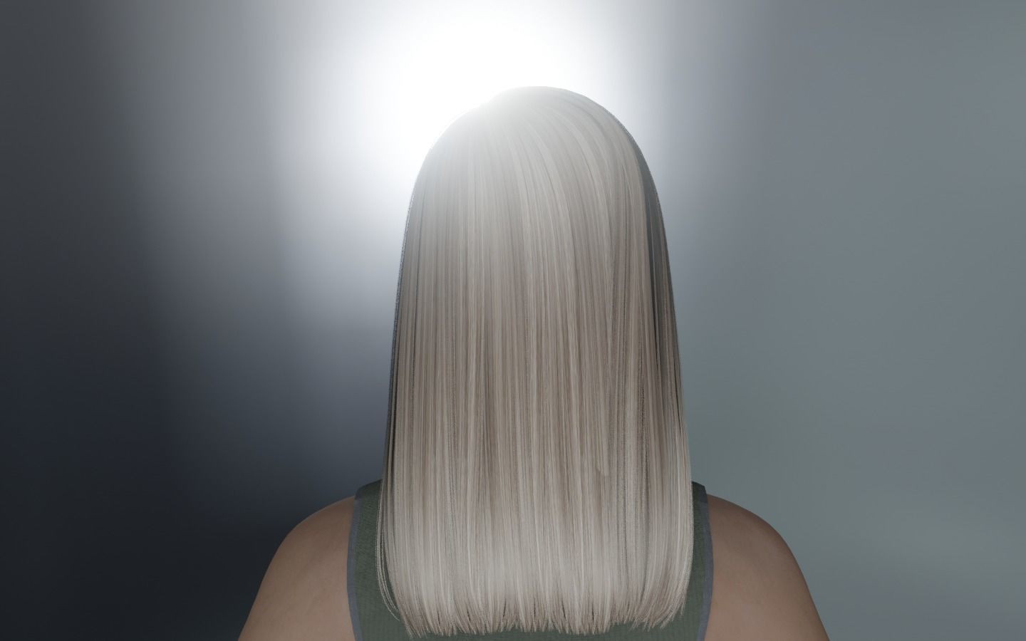 WOMAN HAIR 6 Low-poly 3D model_5