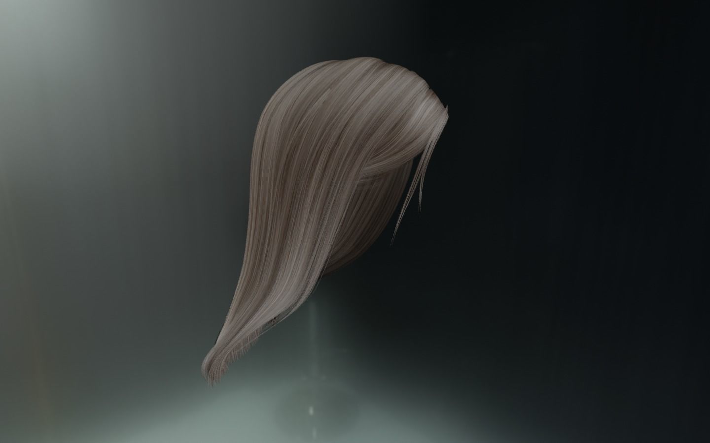 WOMAN HAIR 6 Low-poly 3D model_7