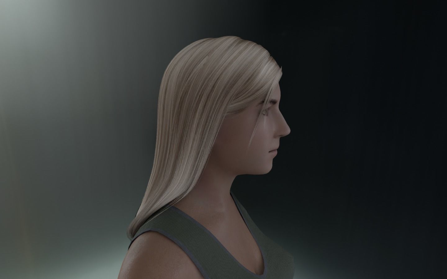 WOMAN HAIR 6 Low-poly 3D model_8