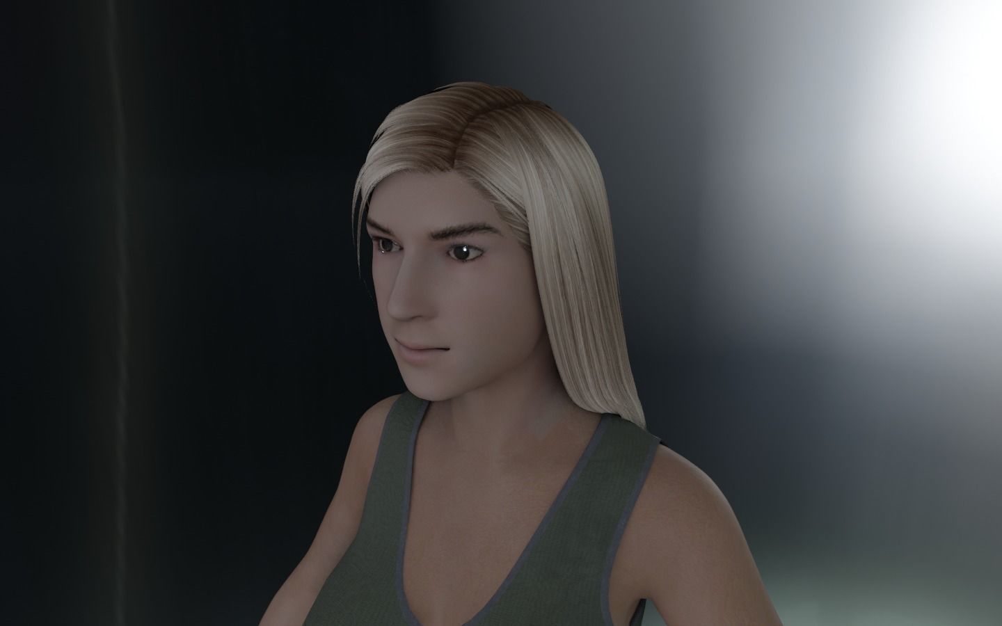 WOMAN HAIR 6 Low-poly 3D model_2