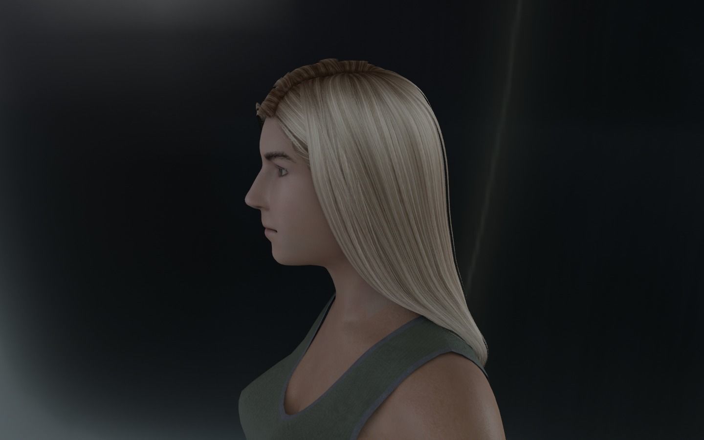 WOMAN HAIR 6 Low-poly 3D model_4