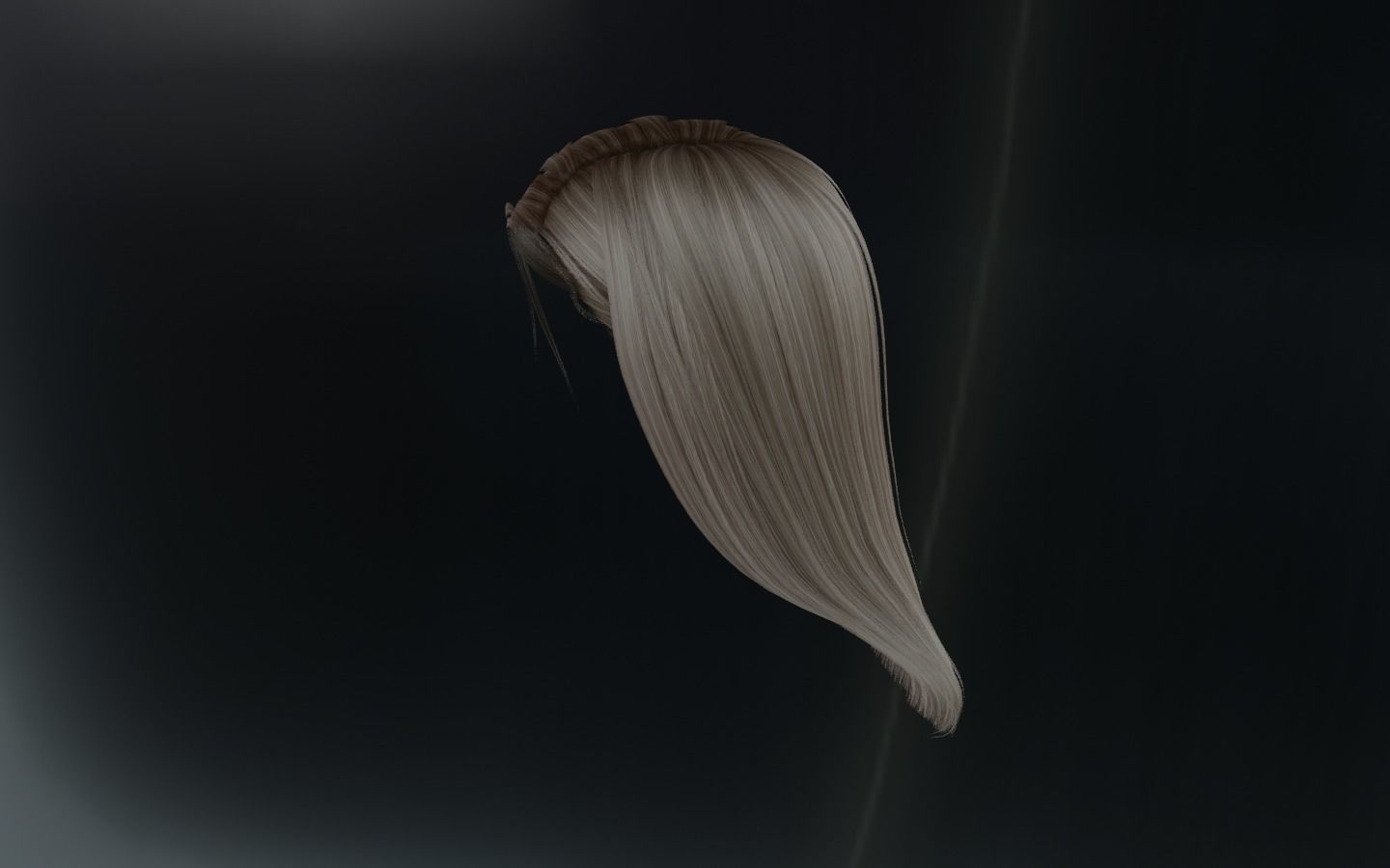 WOMAN HAIR 6 Low-poly 3D model_3