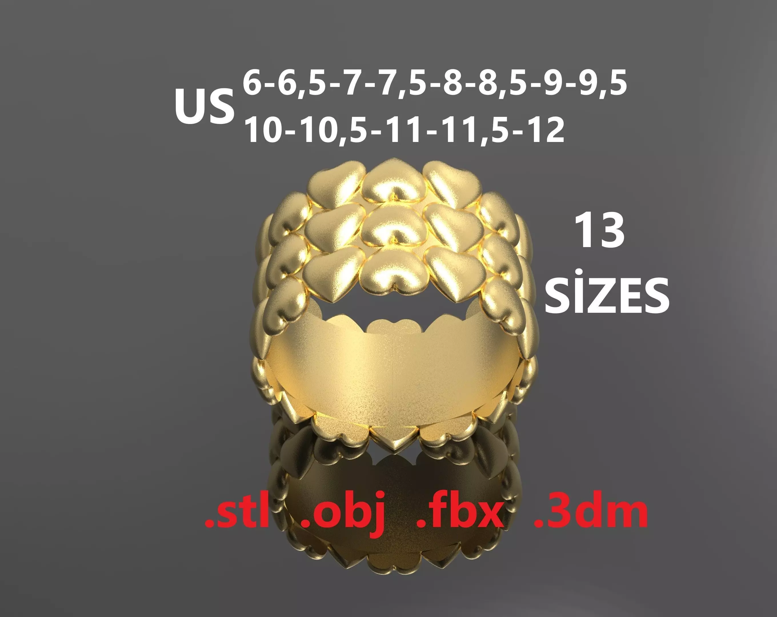 Model 223 Love Ring 2 US Size 3D print model