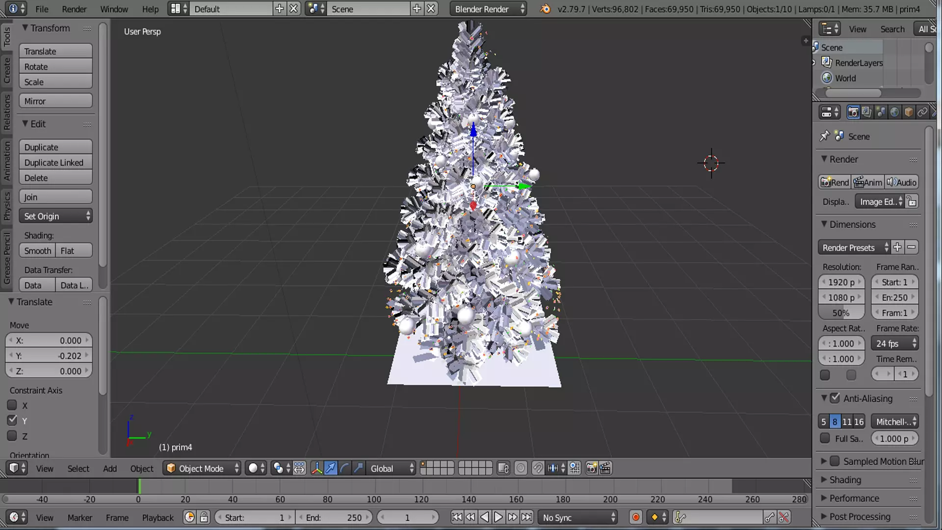 Textured Christmas Tree Low-poly 3D model