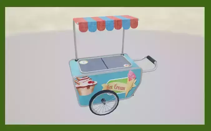 Ice cream cart Free low-poly 3D model