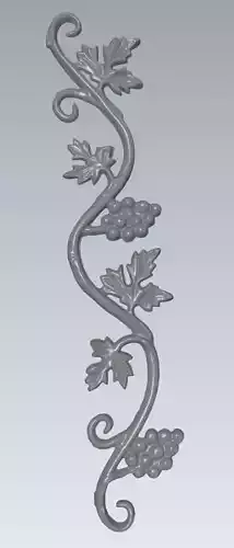 MakeIT Bunch Of Grapes In Branch 3D Model 3D model