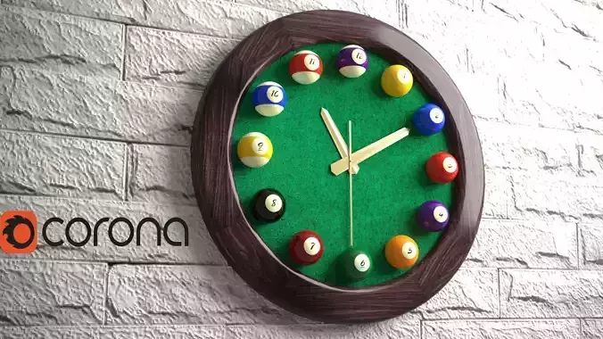 Wall clock billiards