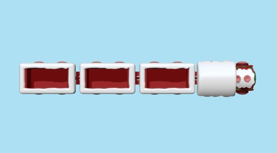 Cute Xmas Train 3D print model_3
