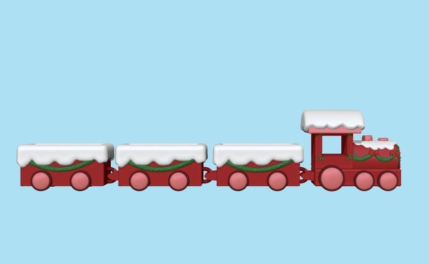 Cute Xmas Train 3D print model_2