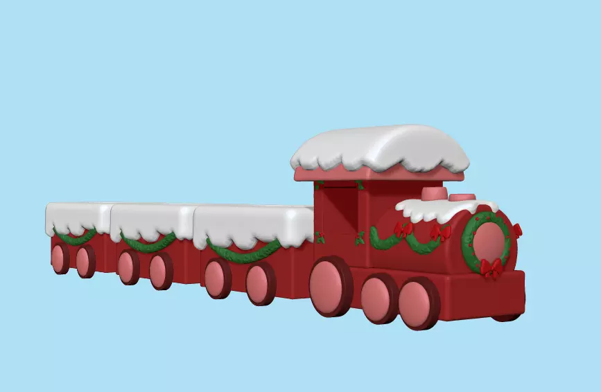 Cute Xmas Train 3D print model_0