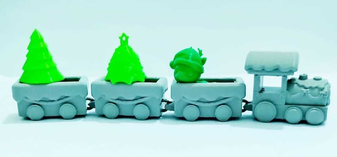Cute Xmas Train 3D print model_9