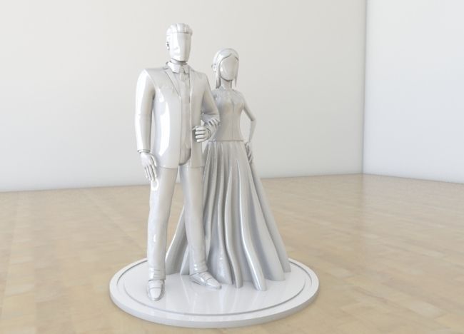 Wedding couple cake decor 3D print model