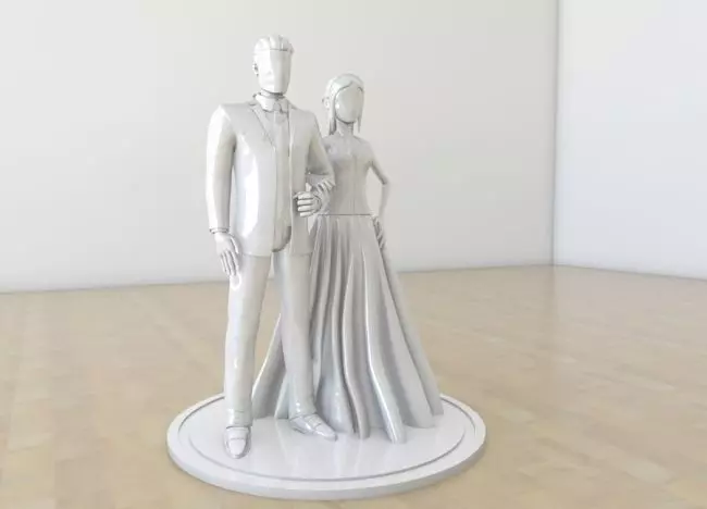 Wedding couple cake decor 3D print model_0