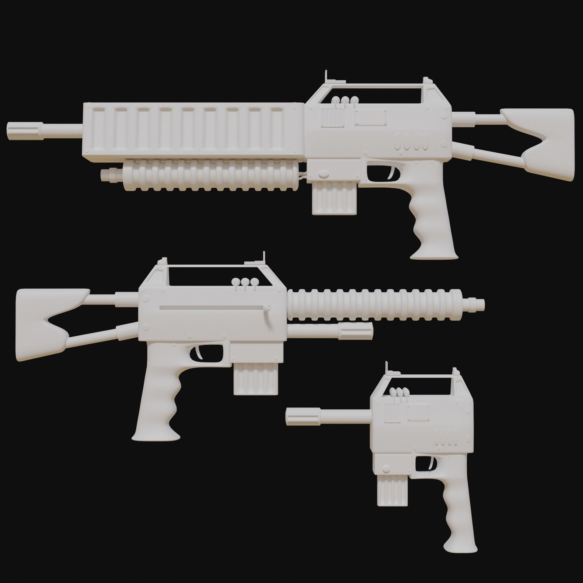 Sci-Fi Weapons Low-poly 3D model_2