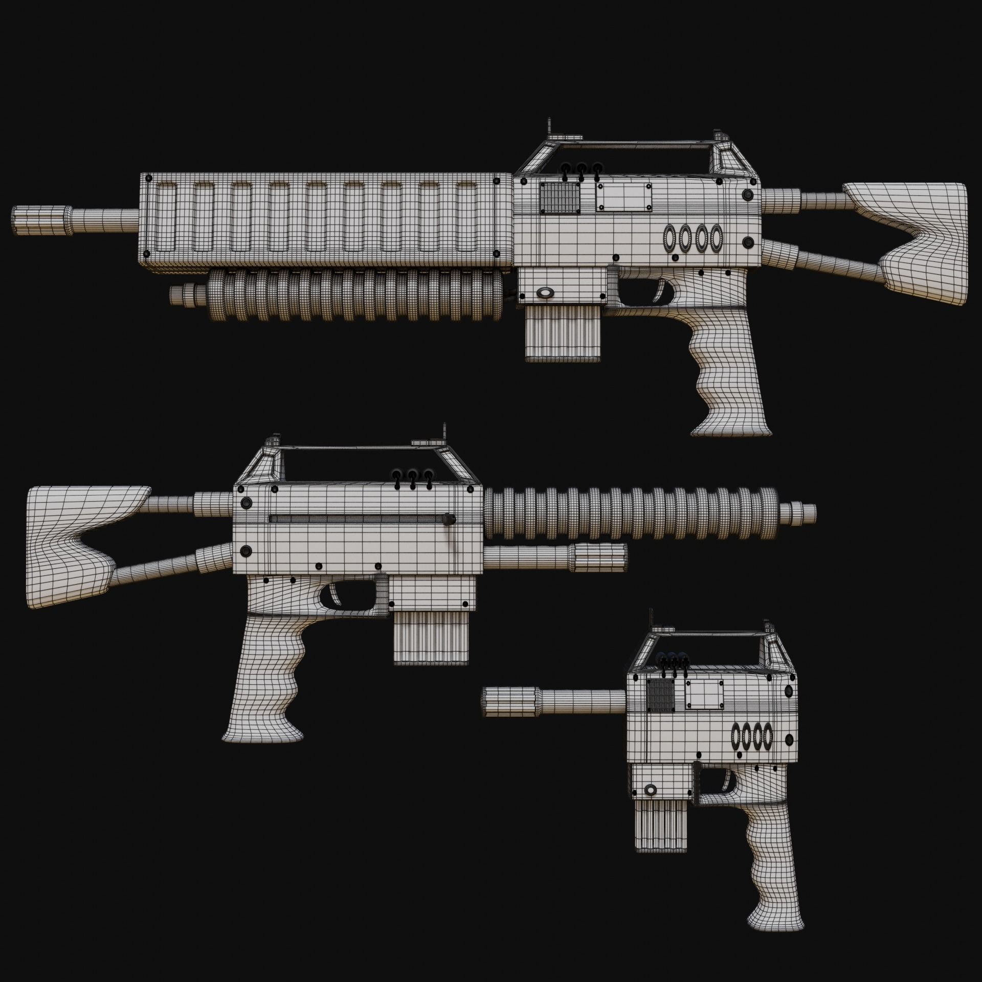 Sci-Fi Weapons Low-poly 3D model_1