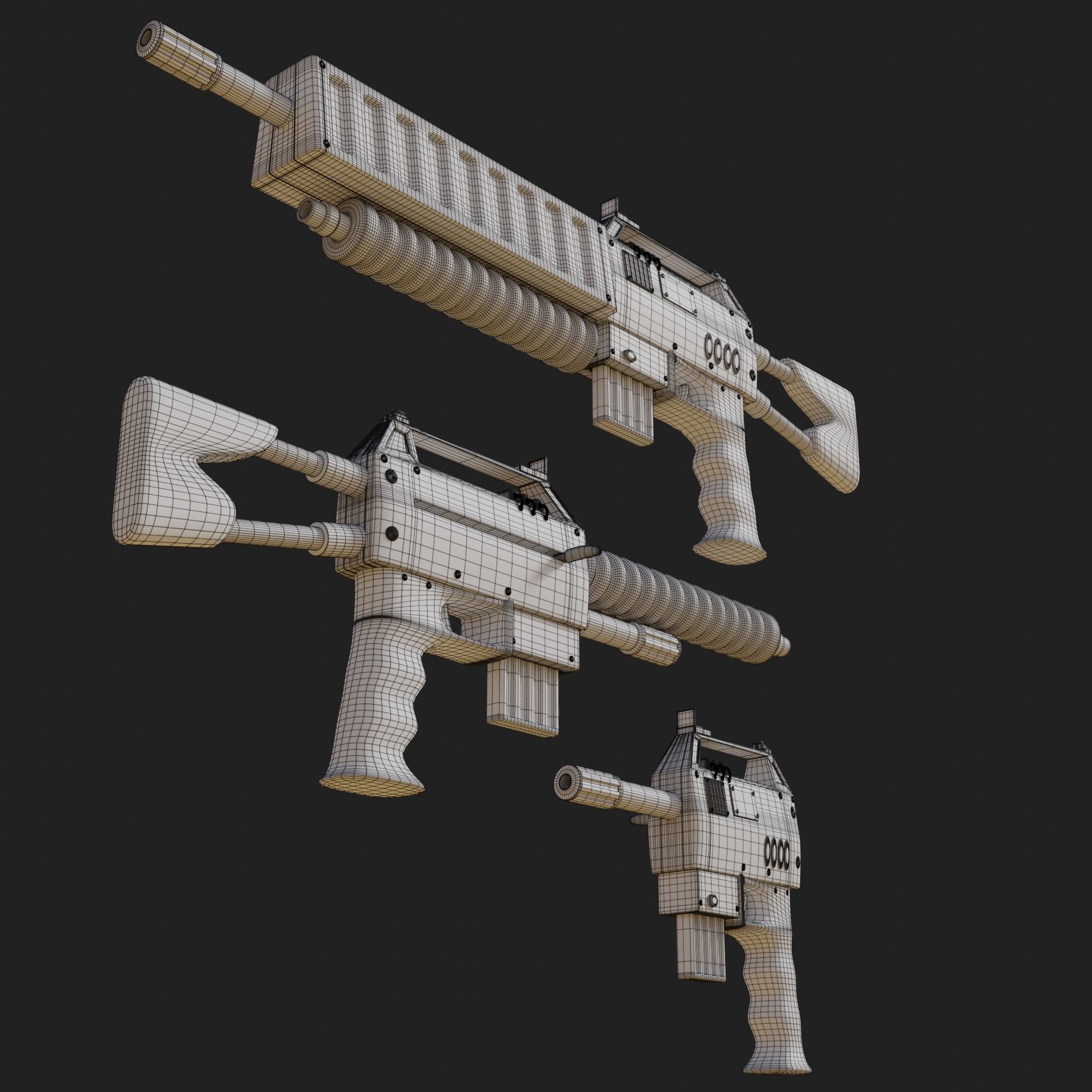 Sci-Fi Weapons Low-poly 3D model_4
