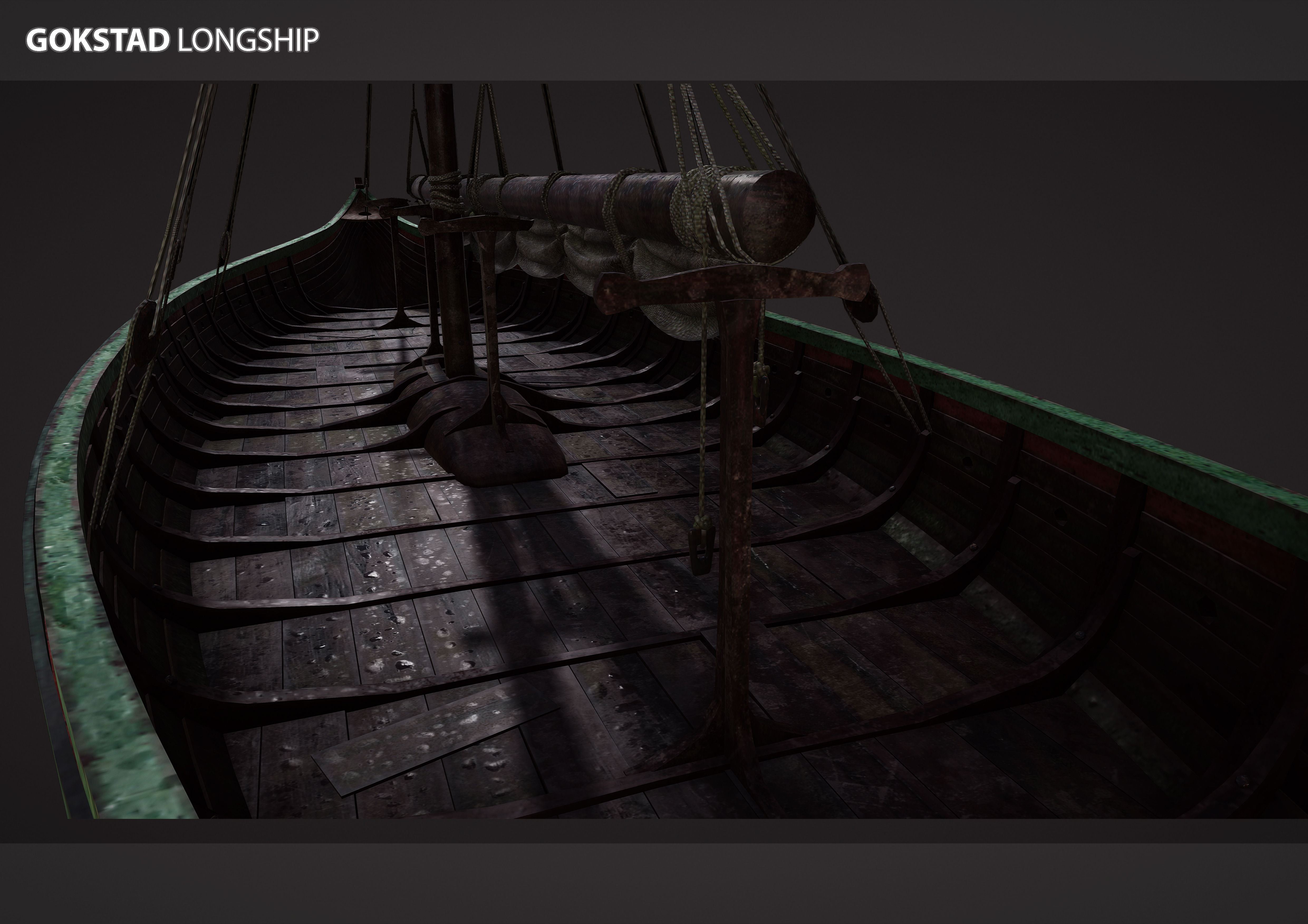 Gokstad Longship Low-poly 3D model_2