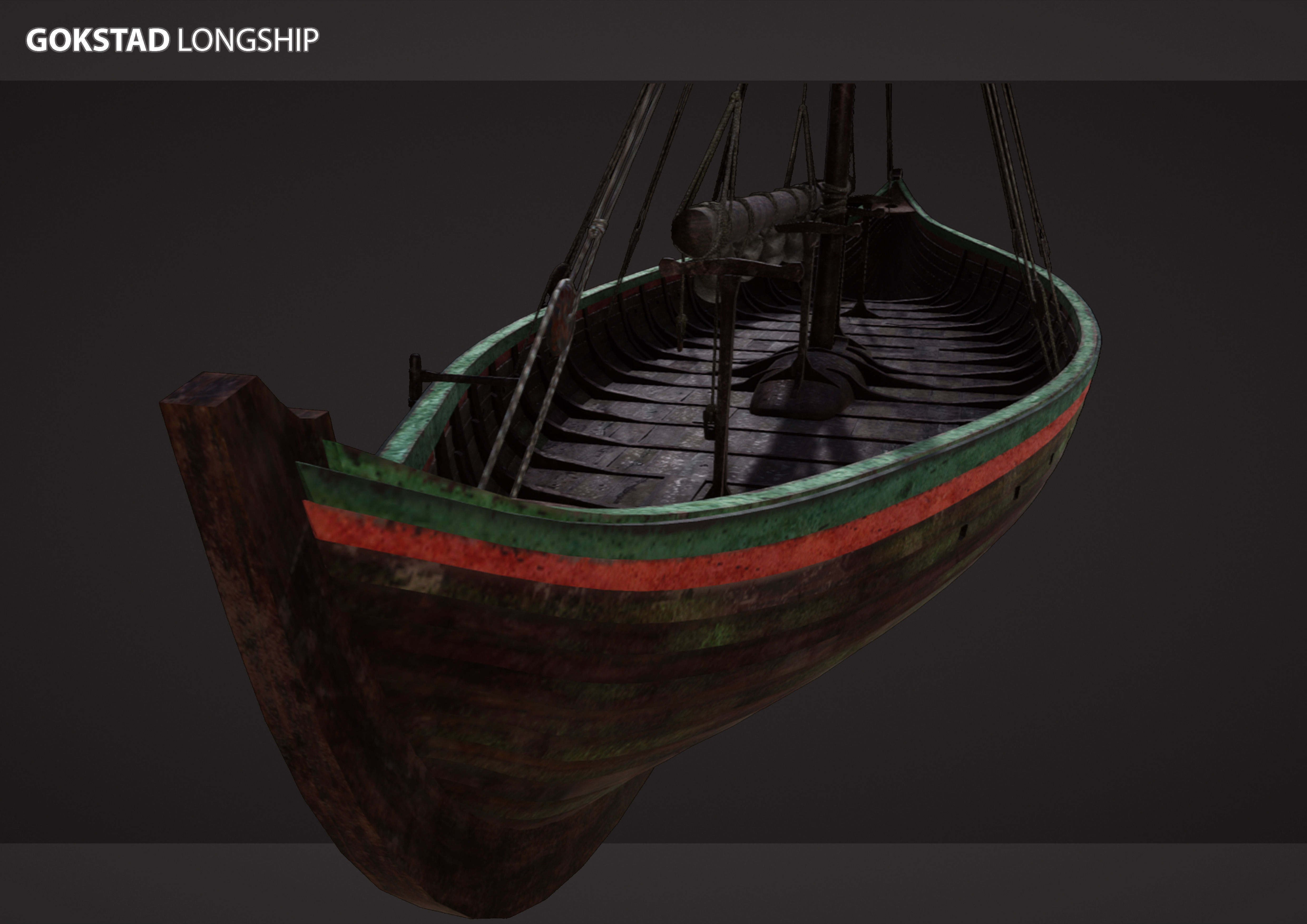 Gokstad Longship Low-poly 3D model_1