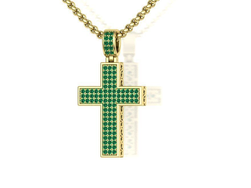 DIAMOND CROSS PENDANT NECKLACE 3dmodel 3D print model_8