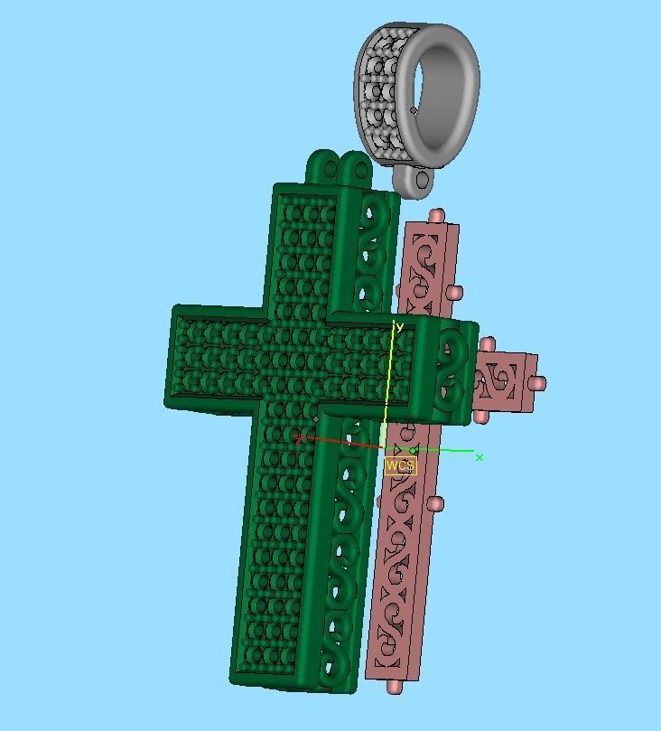 DIAMOND CROSS PENDANT NECKLACE 3dmodel 3D print model_13