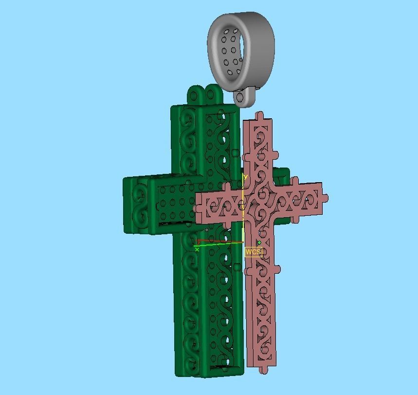 DIAMOND CROSS PENDANT NECKLACE 3dmodel 3D print model_14