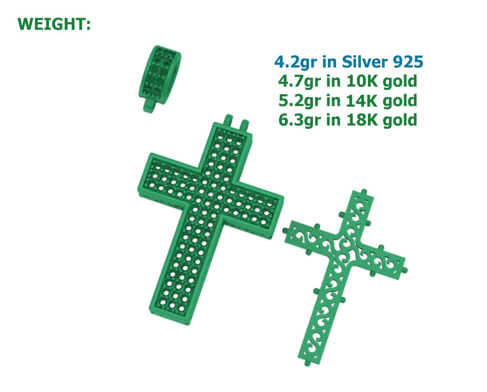 DIAMOND CROSS PENDANT NECKLACE 3dmodel 3D print model_10