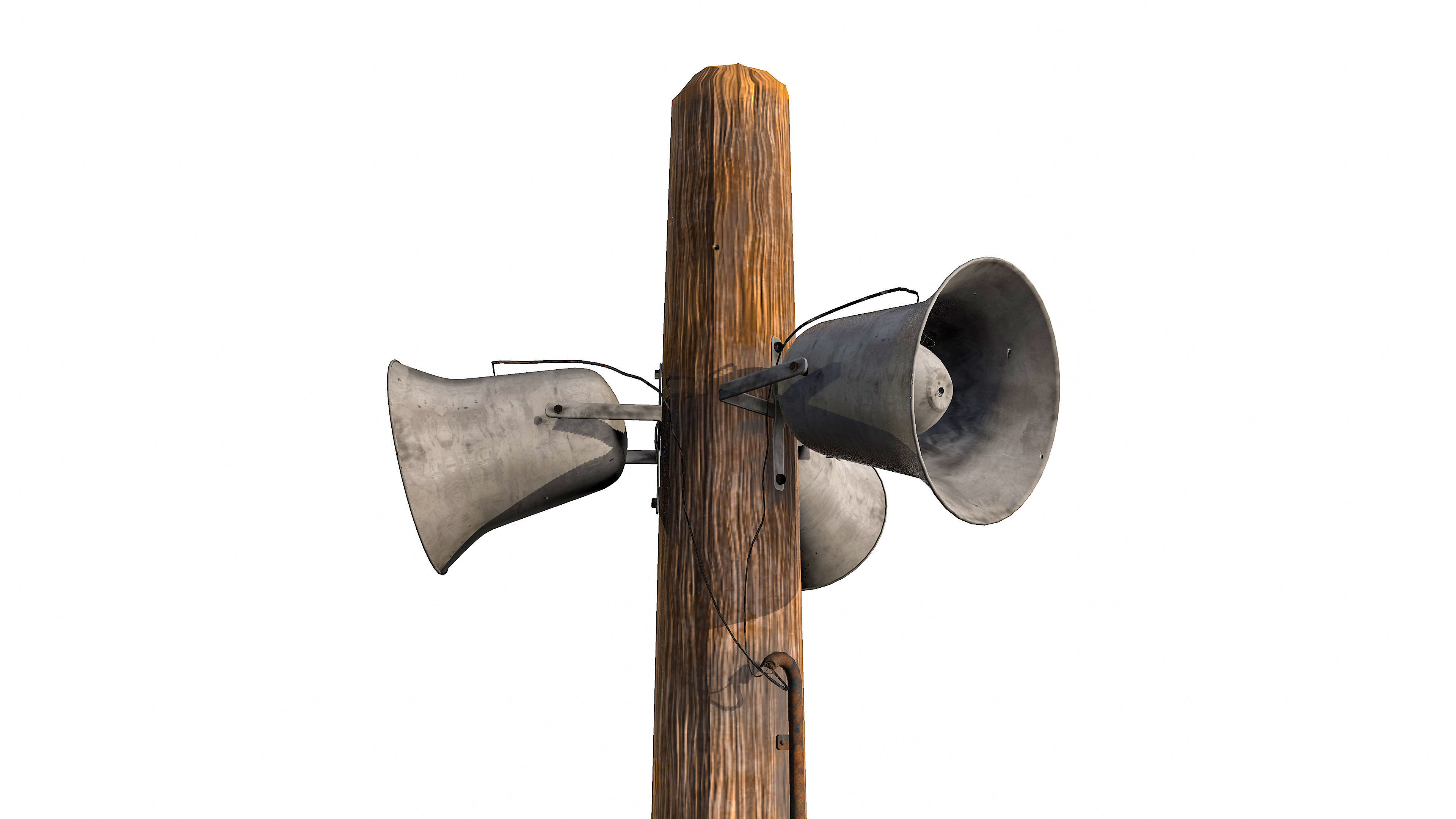 Outdoor speaker on a pole 3D model_6