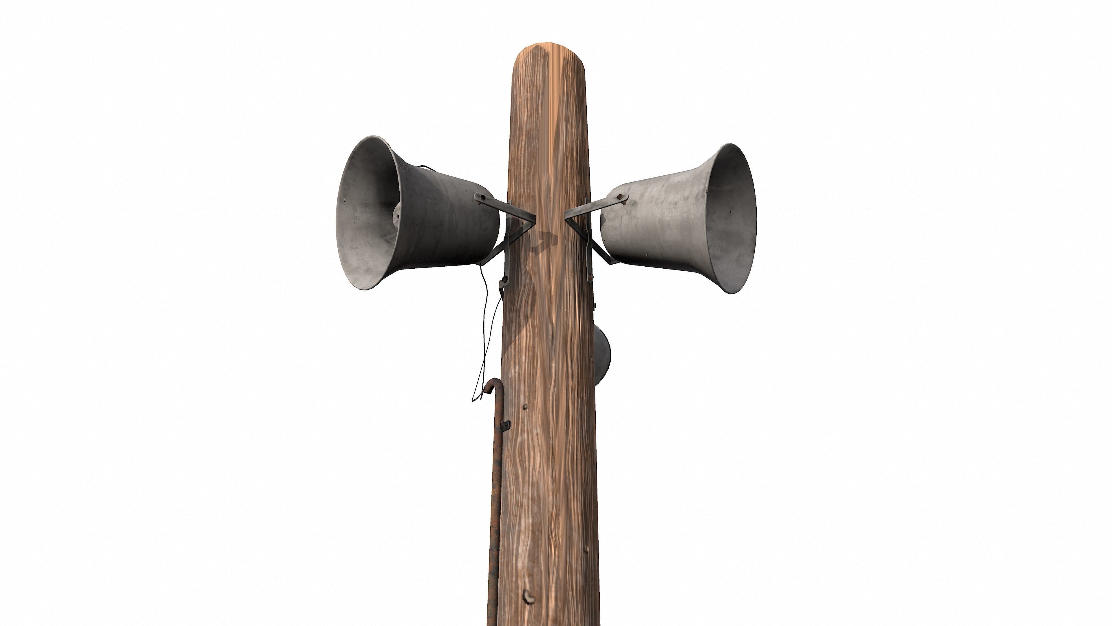 Outdoor speaker on a pole 3D model_23