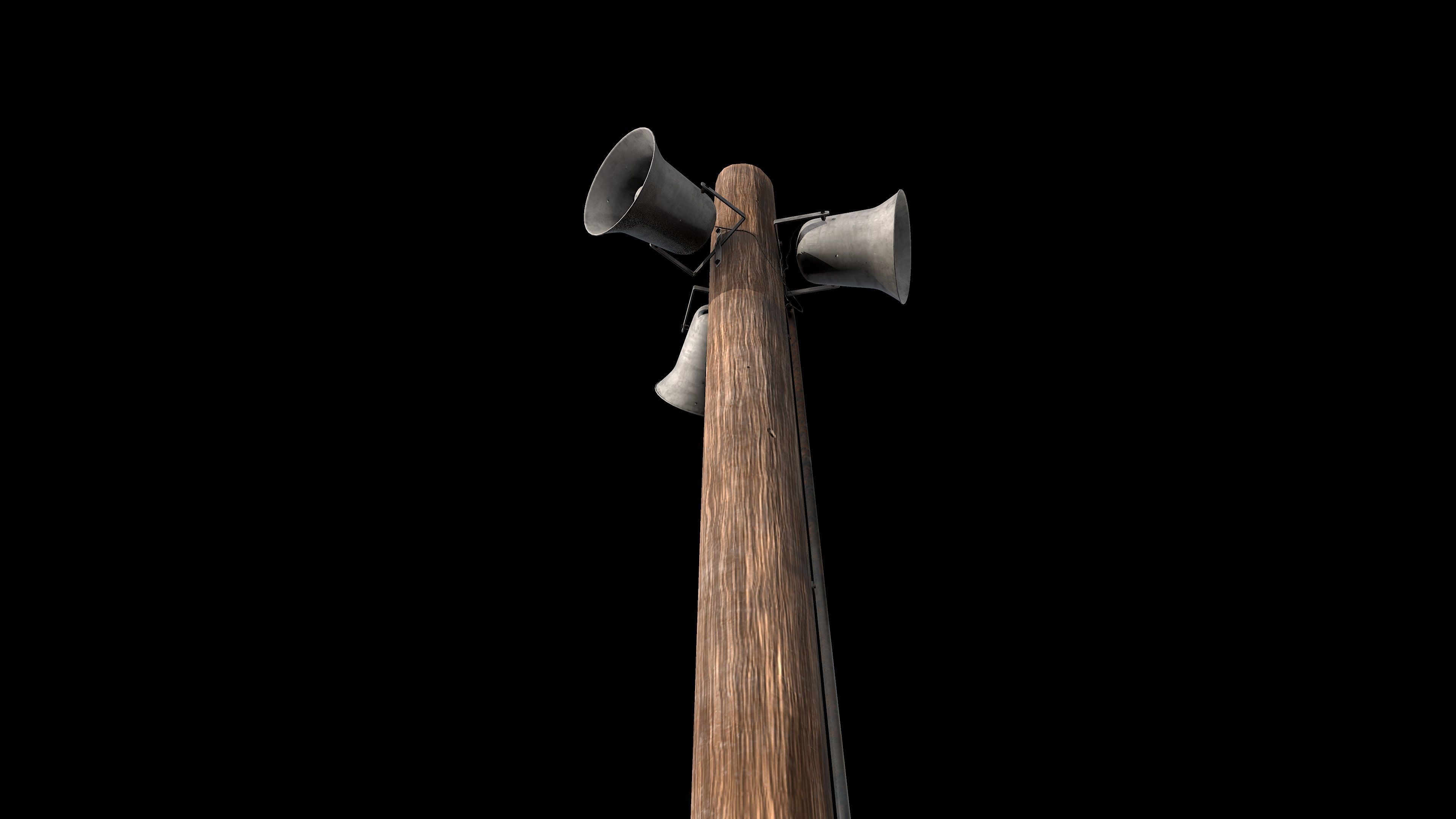 Outdoor speaker on a pole 3D model_17