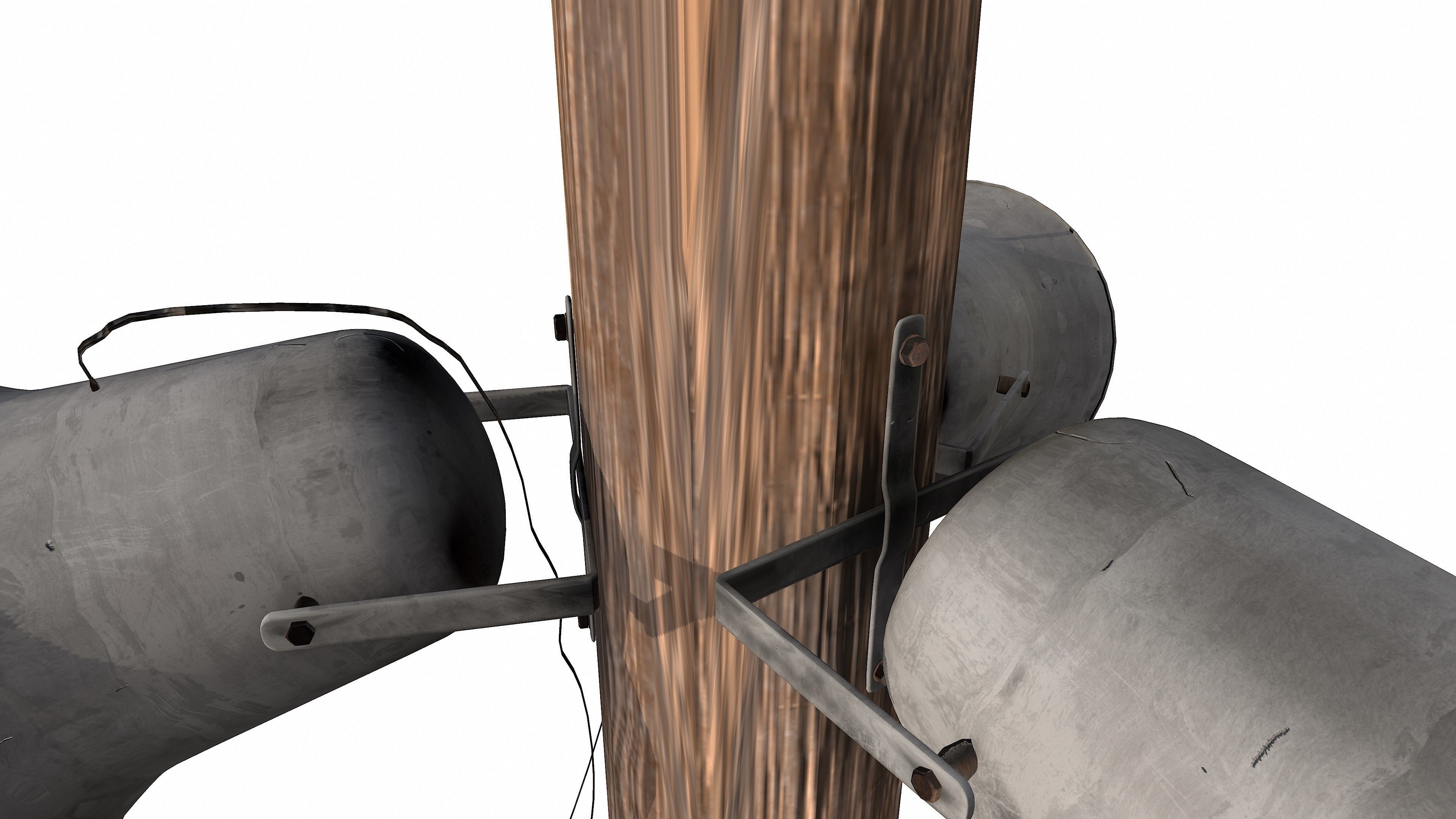 Outdoor speaker on a pole 3D model_26