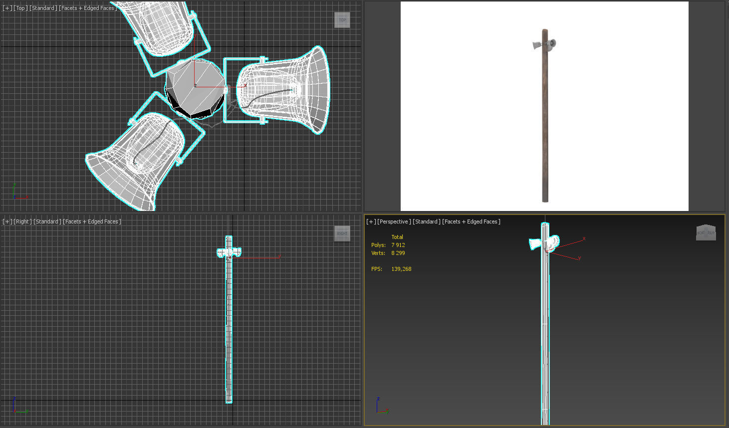 Outdoor speaker on a pole 3D model_10