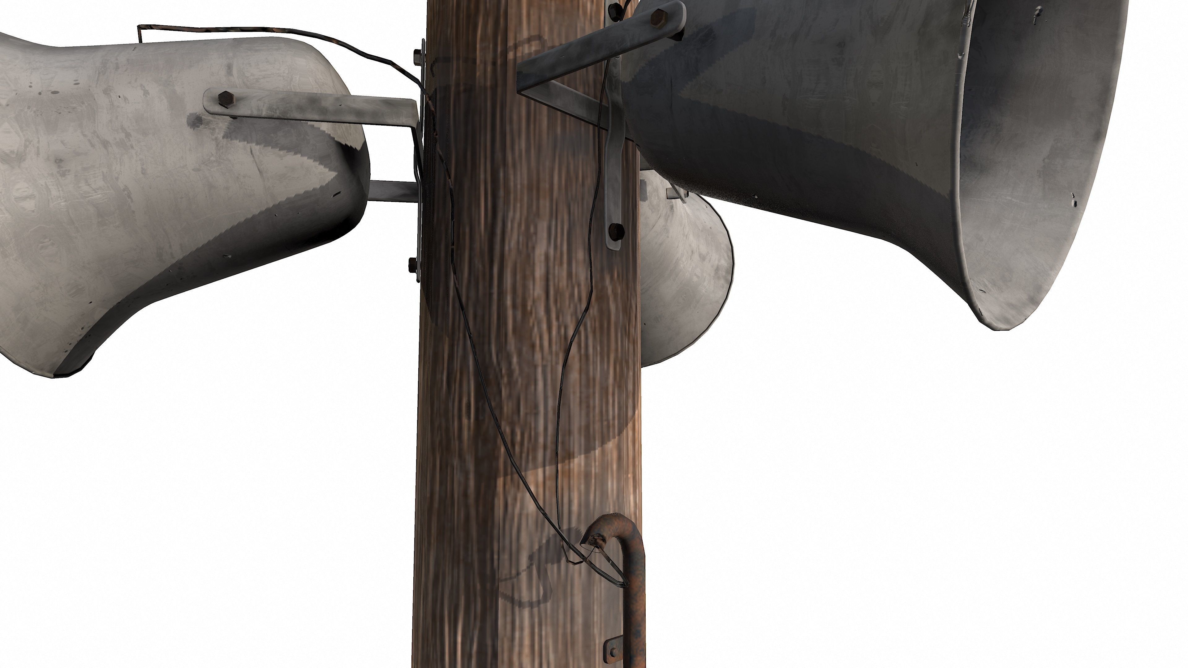 Outdoor speaker on a pole 3D model_22