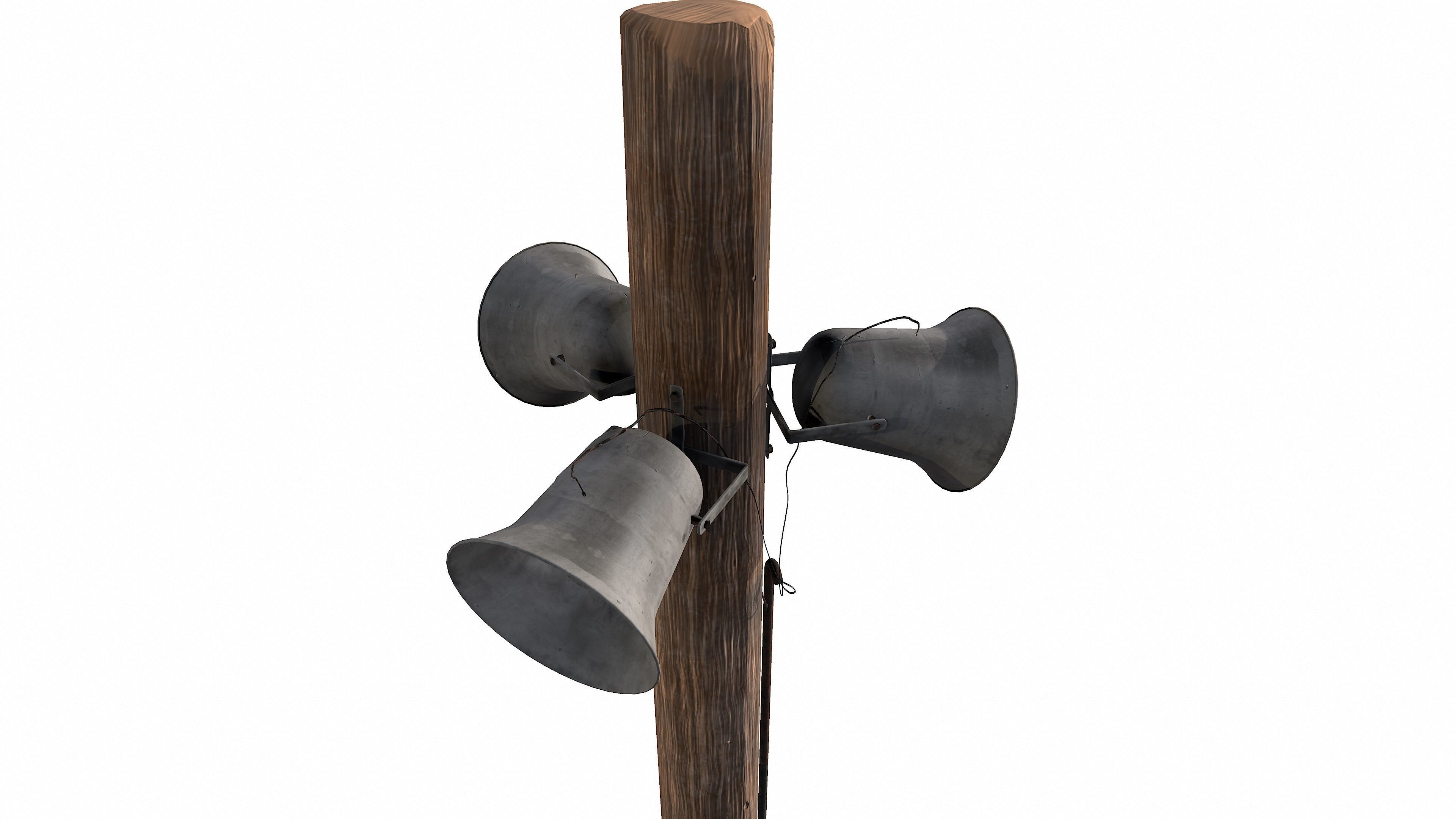 Outdoor speaker on a pole 3D model_11