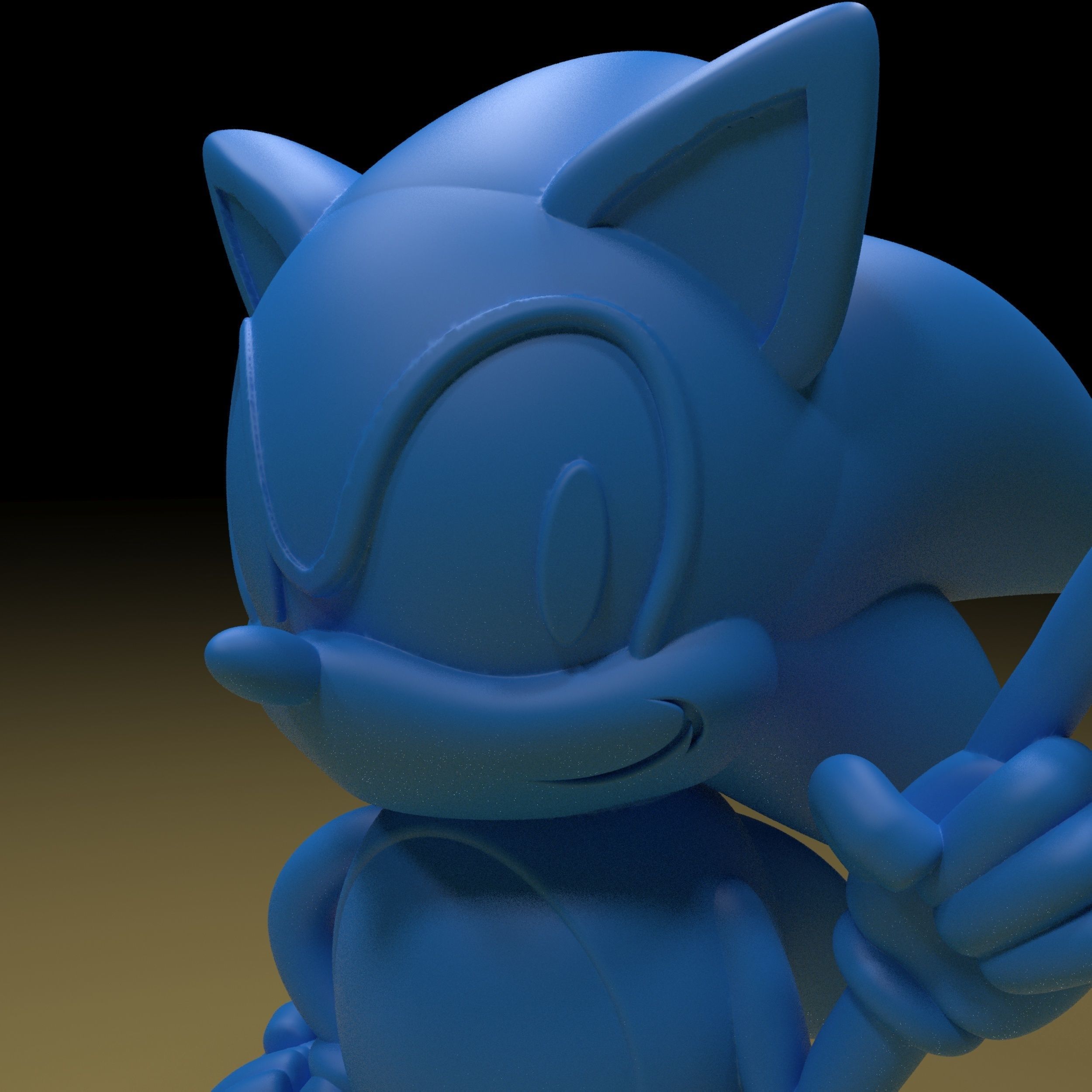 Sonic hedgehog figurine 3D print model_4