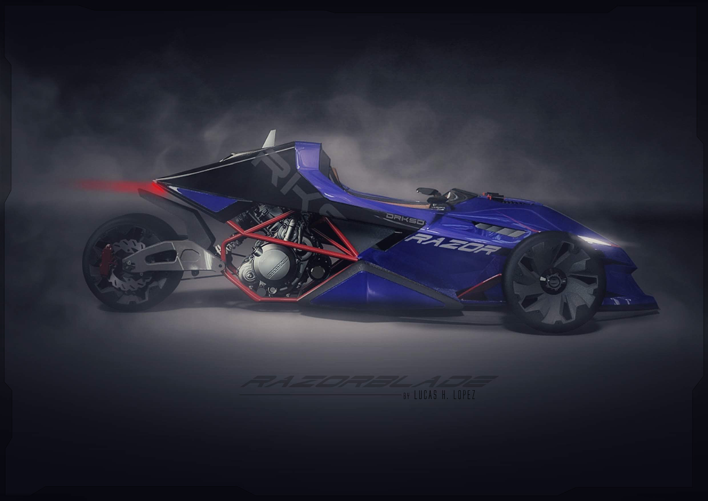 CONCEPT TRIKE BIKE Low-poly 3D model_3