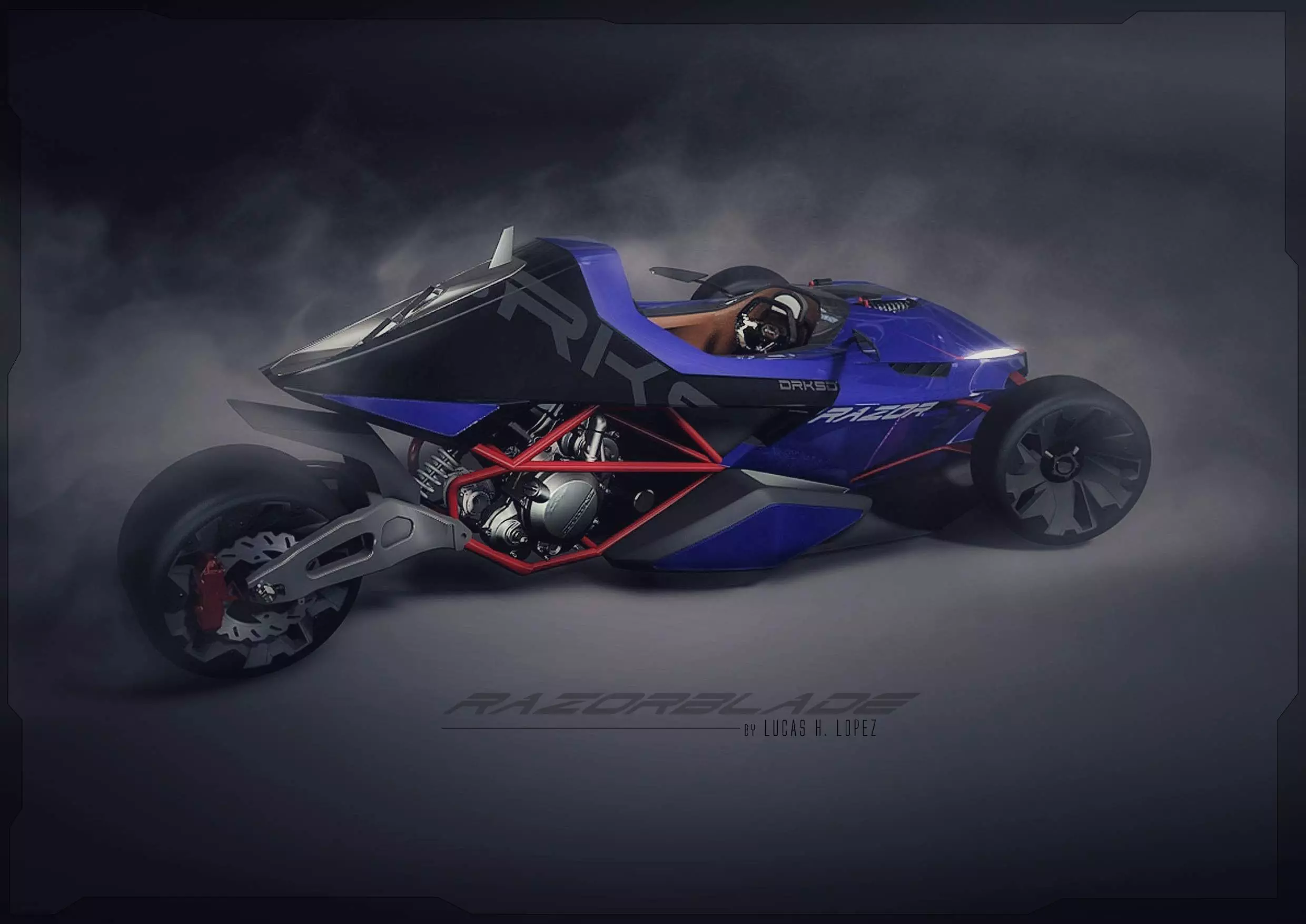 CONCEPT TRIKE BIKE Low-poly 3D model_0