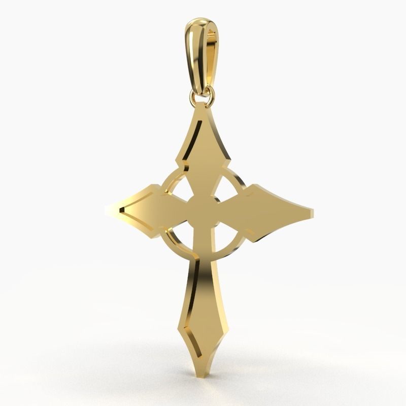 JESUS CROSS GOLD PENDANT 3D print model_2