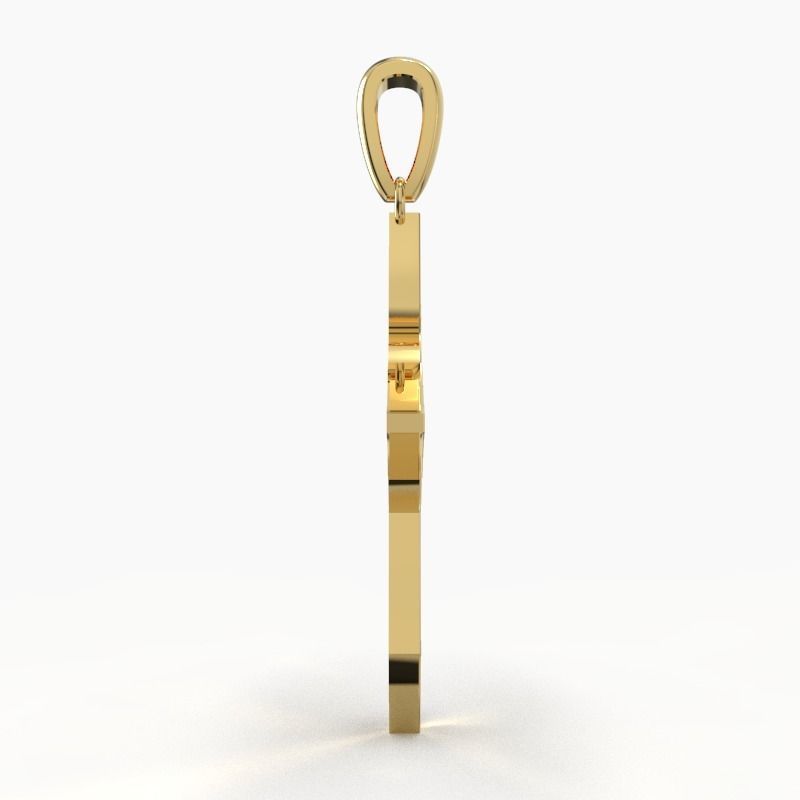 JESUS CROSS GOLD PENDANT 3D print model_5