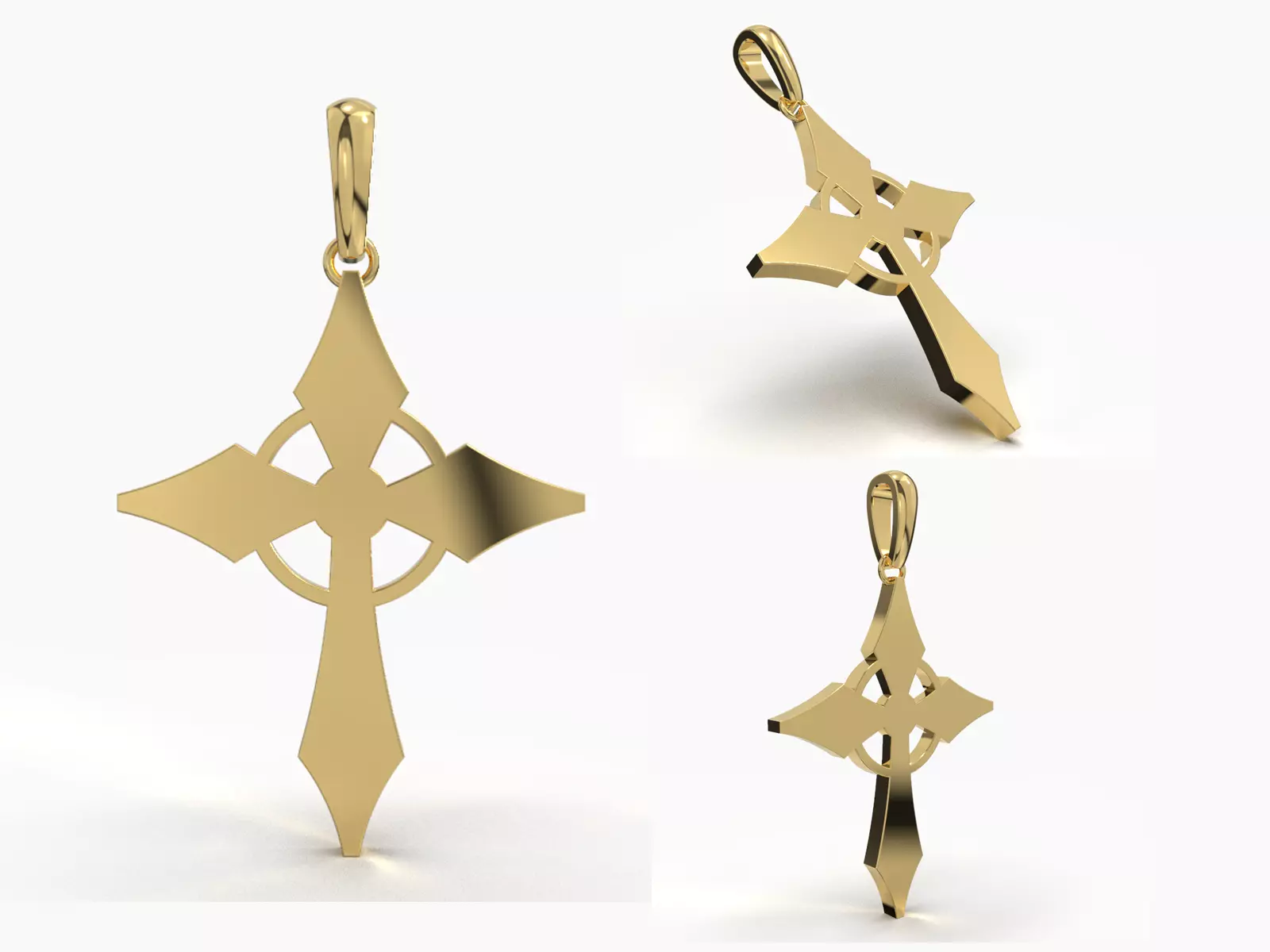 JESUS CROSS GOLD PENDANT 3D print model_0