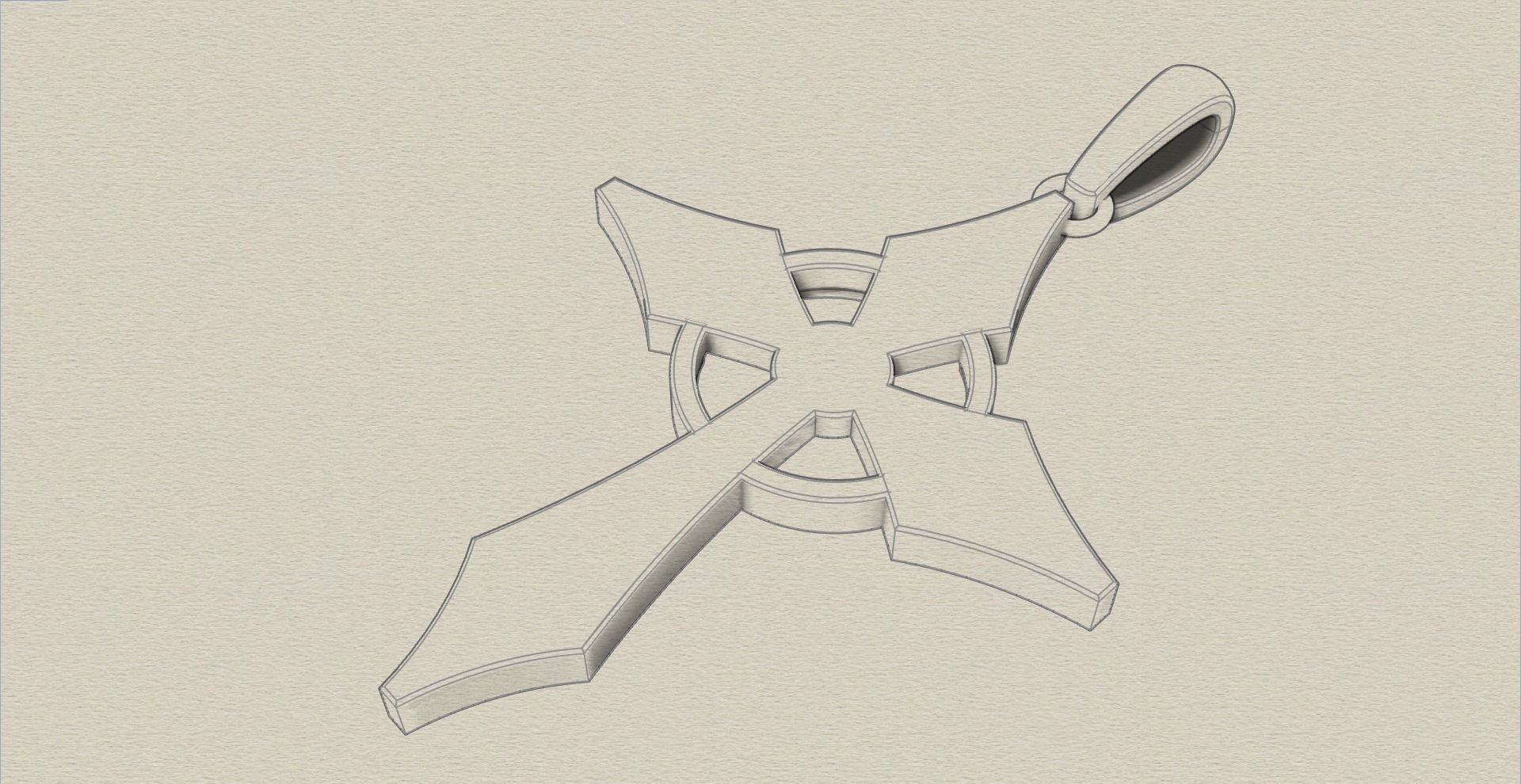 JESUS CROSS GOLD PENDANT 3D print model_8