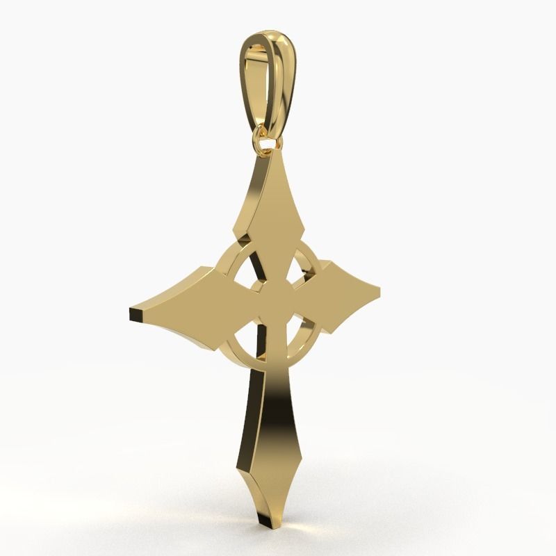 JESUS CROSS GOLD PENDANT 3D print model_4