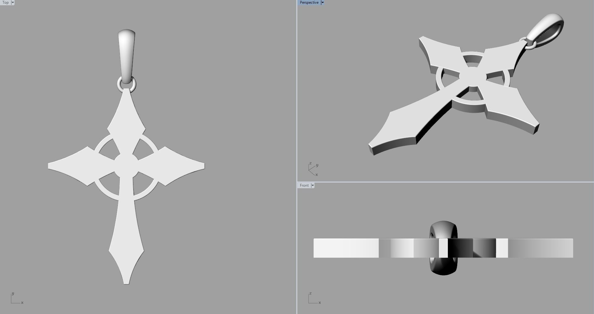 JESUS CROSS GOLD PENDANT 3D print model_11