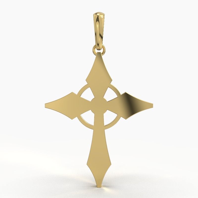 JESUS CROSS GOLD PENDANT 3D print model_1