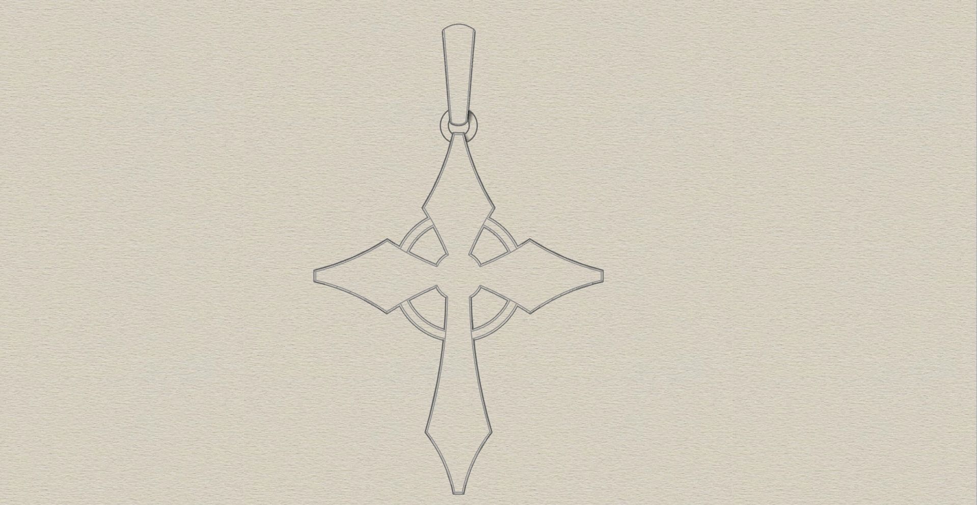 JESUS CROSS GOLD PENDANT 3D print model_10